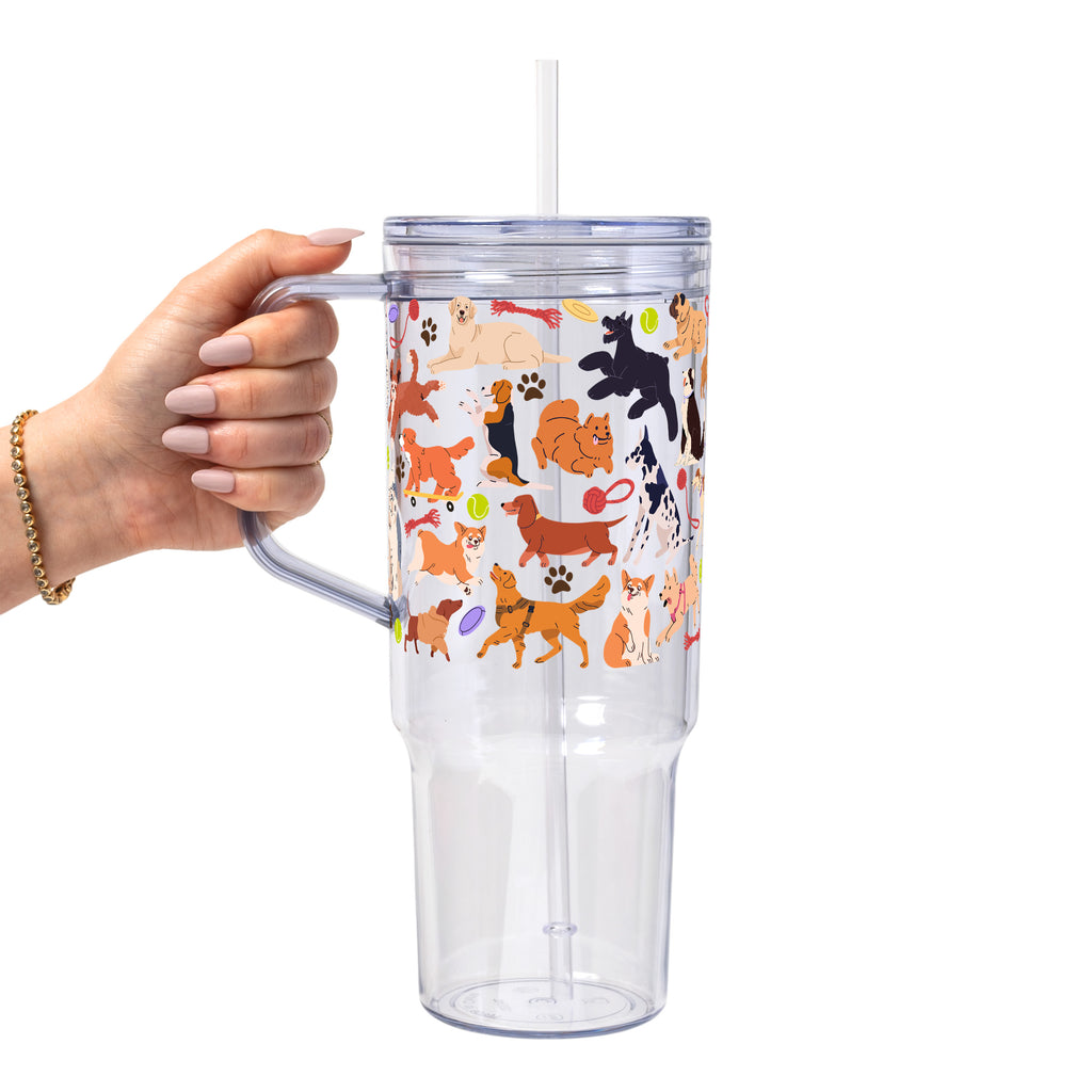 Dog Park Glass Cup, Mug & Tumbler with Lid and Straw