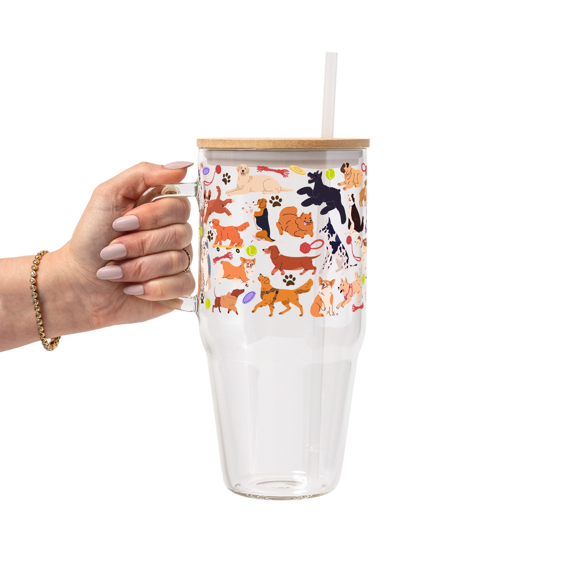 Dog Park Glass Cup, Mug & Tumbler with Lid and Straw