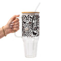Dark Academia Glass Cup, Mug & Tumbler with Lid and Straw