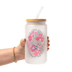 Floral Grandma Glass Cup, Mug & Tumbler with Lid and Straw
