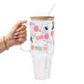 Gym Essentials Glass Cup, Mug & Tumbler with Lid and Straw