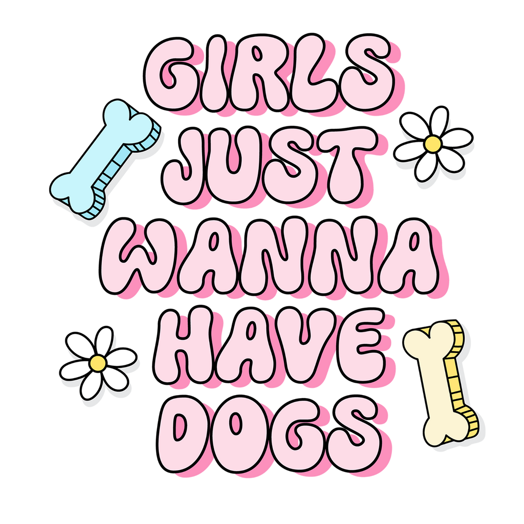 Girls Just Want To Have Dogs Glass Cup, Mug & Tumbler with Lid and Straw