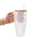 Girls Just Want To Have Dogs Glass Cup, Mug & Tumbler with Lid and Straw