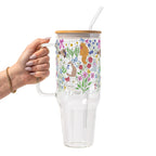Grandma Core Cats Glass Cup, Mug & Tumbler with Lid and Straw