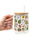 Garden Girl Glass Cup, Mug & Tumbler with Lid and Straw