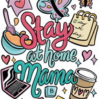 Stay At Home Mama Glass Cup, Mug & Tumbler with Lid and Straw