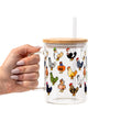 Spooky Chickens Glass Cup, Mug & Tumbler with Lid and Straw