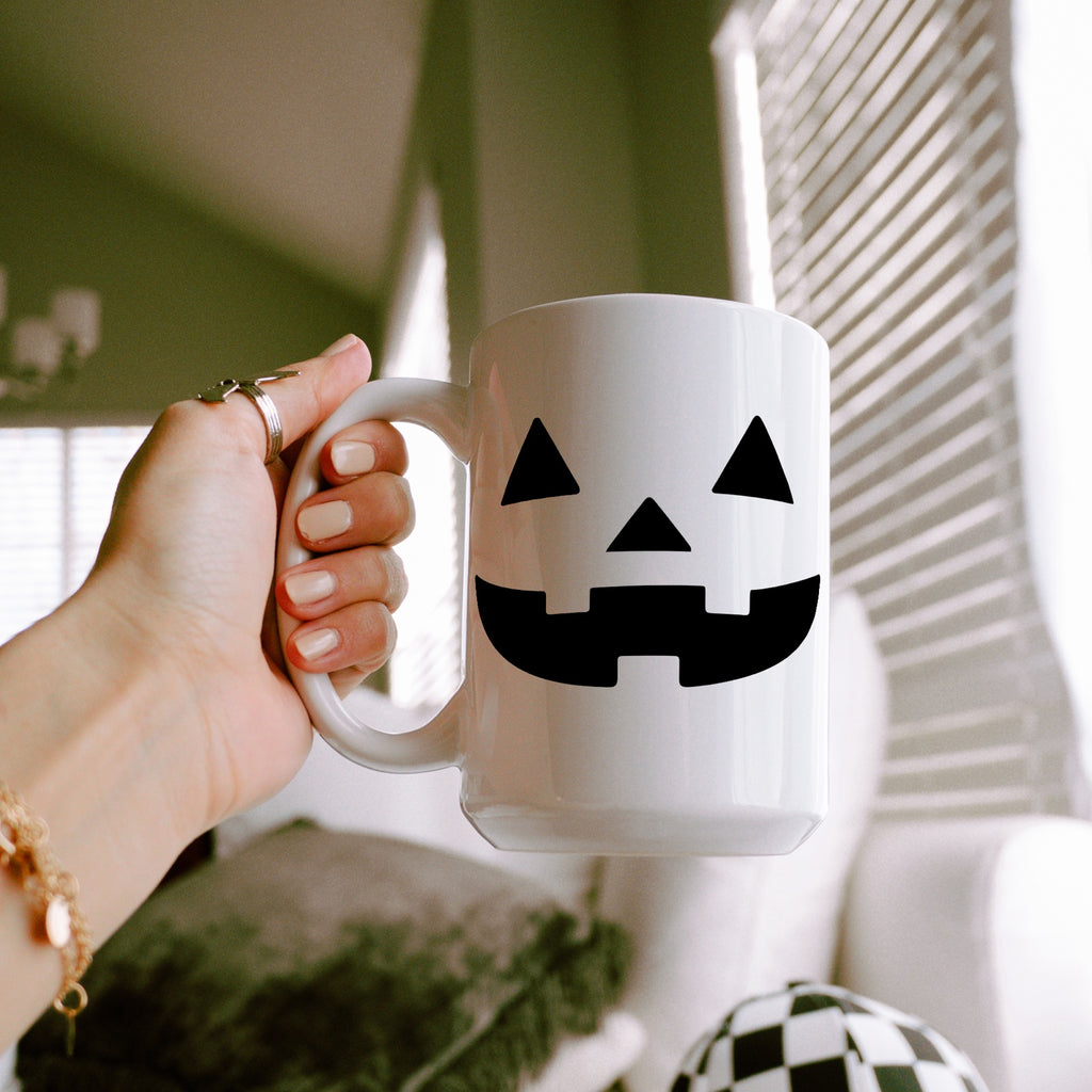 Jack-O-Lantern Glass Cup, Mug & Tumbler with Lid and Straw