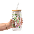 Lucky Geese Glass Cup, Mug & Tumbler with Lid and Straw