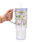 Lucky Geese Glass Cup, Mug & Tumbler with Lid and Straw