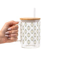 Soft Magnolias Glass Cup, Mug & Tumbler with Lid and Straw