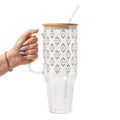 Soft Magnolias Glass Cup, Mug & Tumbler with Lid and Straw
