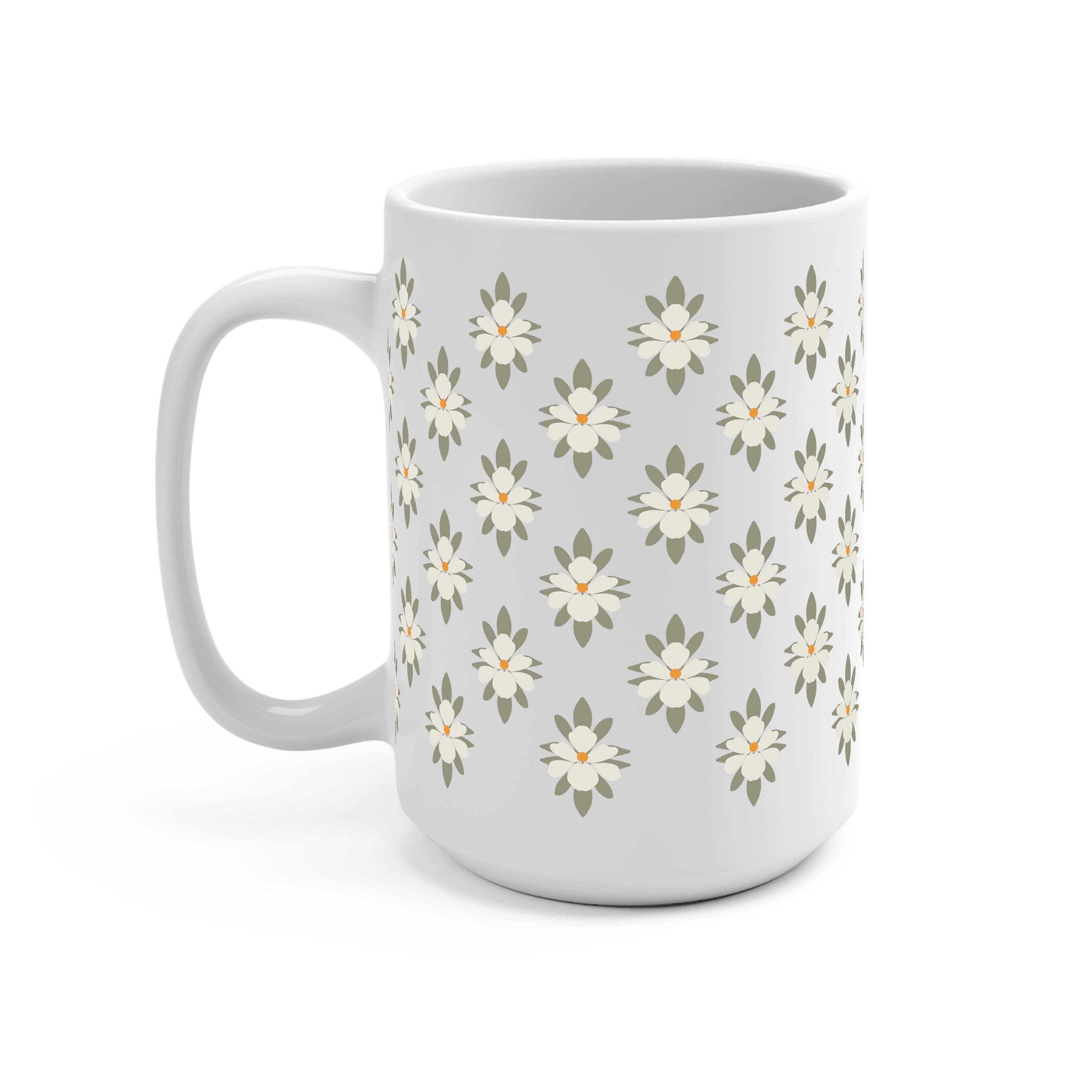 Soft Magnolias Glass Cup, Mug & Tumbler with Lid and Straw