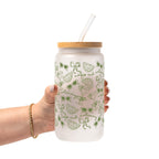Margs and Matrimony Bridesmaids Glass Cup, Mug & Tumbler with Lid and Straw