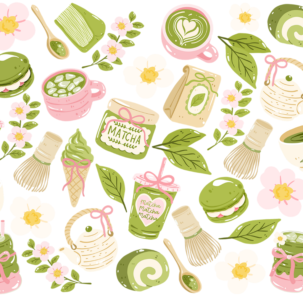 Matcha Moments Glass Cup, Mug & Tumbler with Lid and Straw
