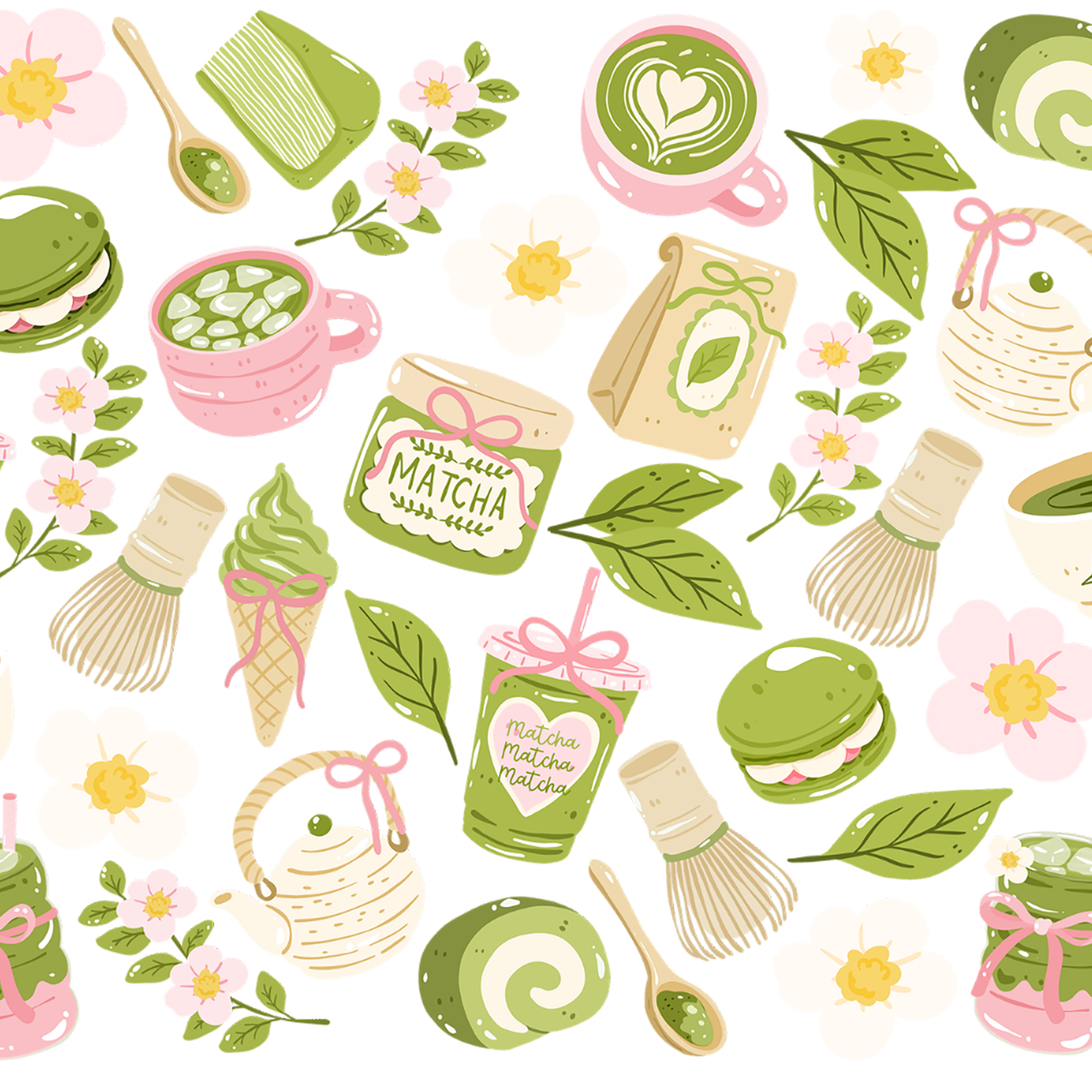 Matcha Moments Glass Cup, Mug & Tumbler with Lid and Straw