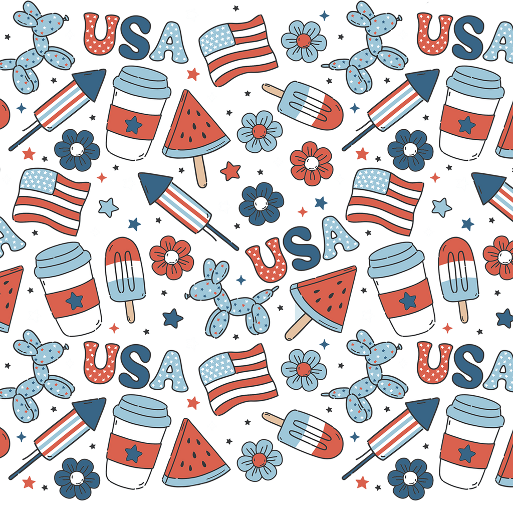 Patriotic Summer Vibes Glass Cup, Mug & Tumbler with Lid and Straw