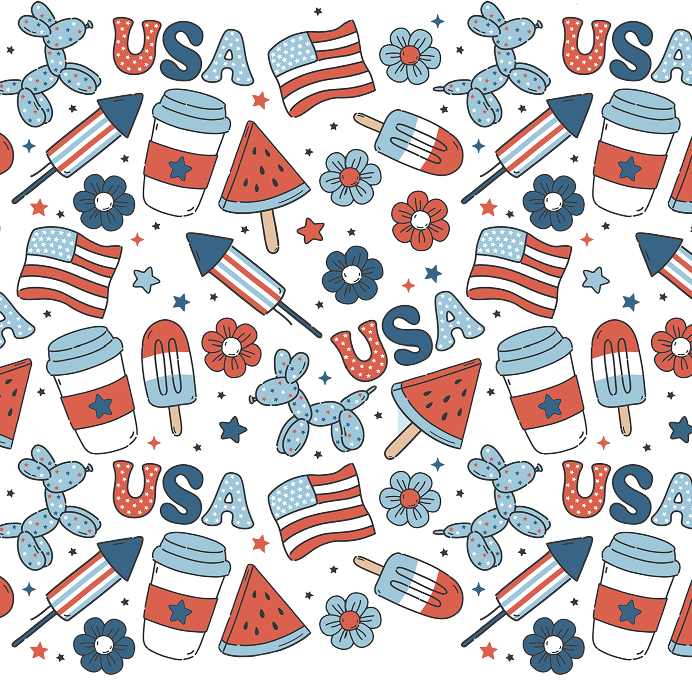 Patriotic Summer Vibes Glass Cup, Mug & Tumbler with Lid and Straw