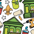 Rebuilding Together: New Orleans Glass Cup, Mug & Tumbler with Lid and Straw