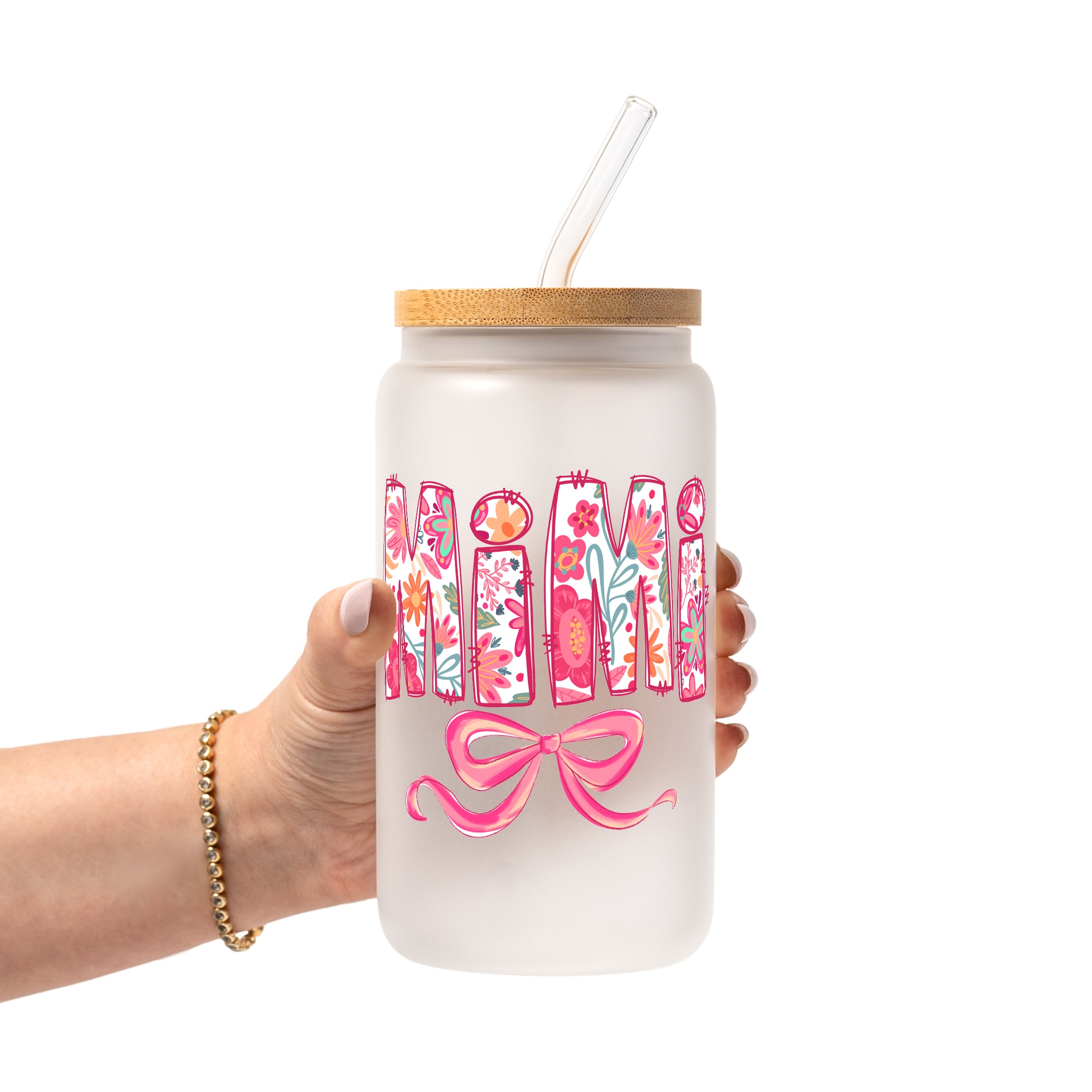 Pink Mimi, Gigi, Or Nana Glass Cups