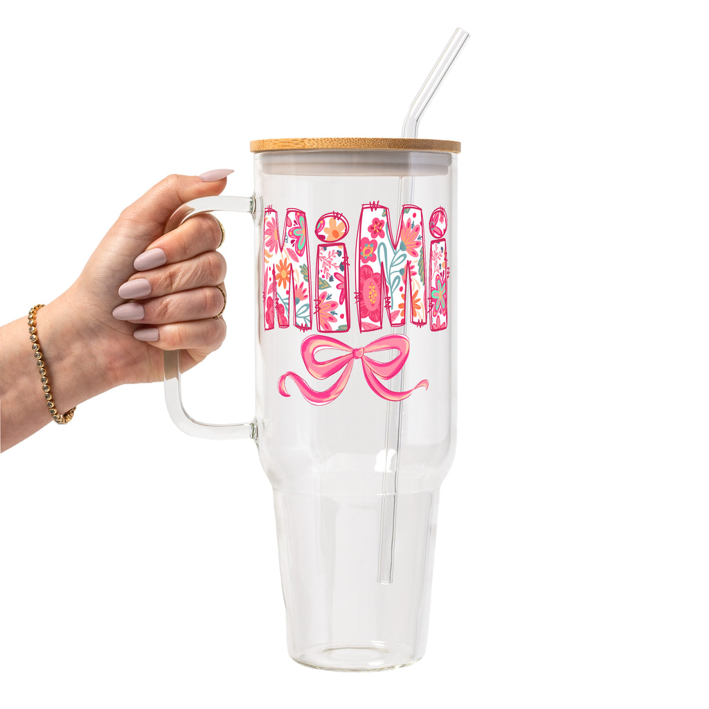 Pink Mimi, Gigi, Or Nana Glass Cups