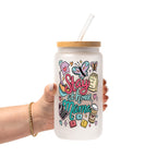 Stay At Home Mama Glass Cup, Mug & Tumbler with Lid and Straw