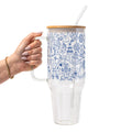 Something Blue Bridal Glass Cup, Mug & Tumbler with Lid and Straw