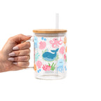Cutie Sea Creatures Glass Cup, Mug & Tumbler with Lid and Straw