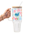 Cutie Sea Creatures Glass Cup, Mug & Tumbler with Lid and Straw