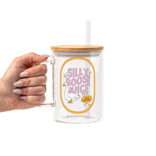 Silly Goose Juice Glass Cup, Mug & Tumbler with Lid and Straw