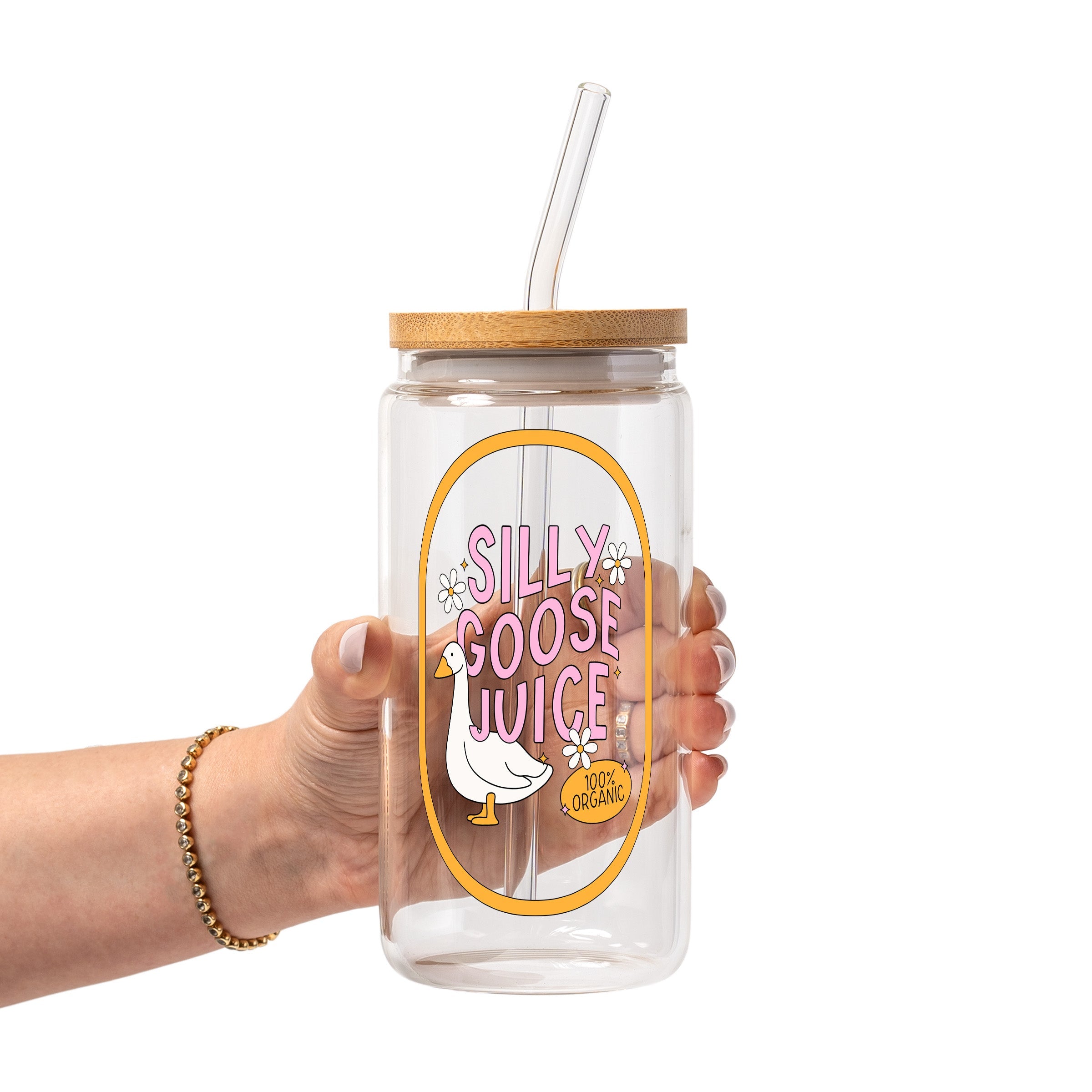 Silly Goose Juice Glass Cup, Mug & Tumbler with Lid and Straw