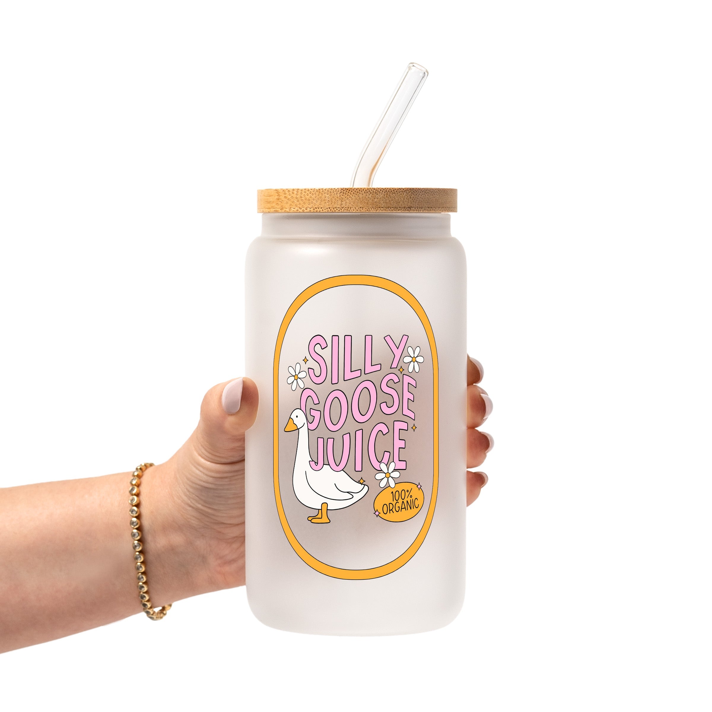 Silly Goose Juice Glass Cup, Mug & Tumbler with Lid and Straw