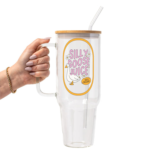 Silly Goose Juice Glass Cup, Mug & Tumbler with Lid and Straw