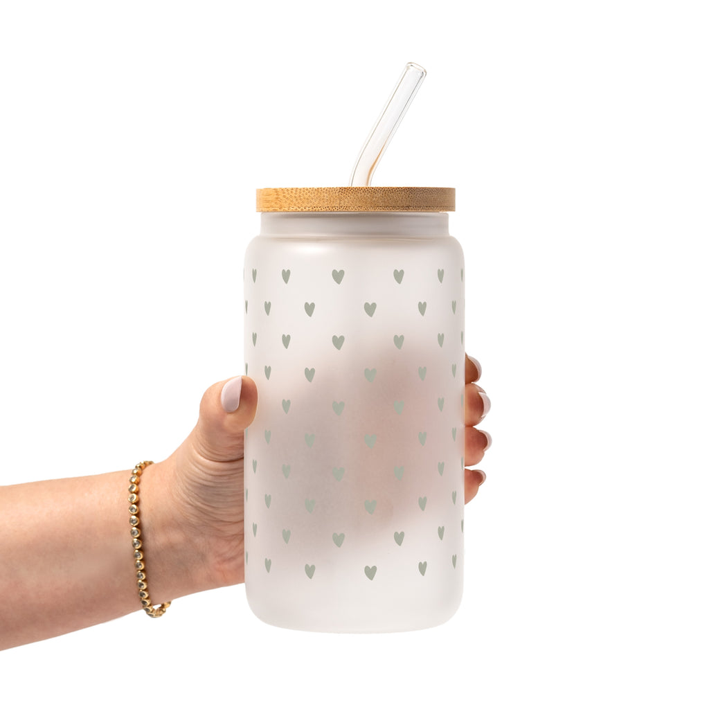 Soft Neutral Collection Glass Cup, Mug & Tumbler with Lid and Straw