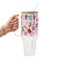 Spicy Book Lover Glass Cup, Mug & Tumbler with Lid and Straw