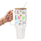 Sarcastic Mom Glass Cup, Mug & Tumbler with Lid and Straw