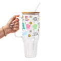 Sarcastic Mom Glass Cup, Mug & Tumbler with Lid and Straw