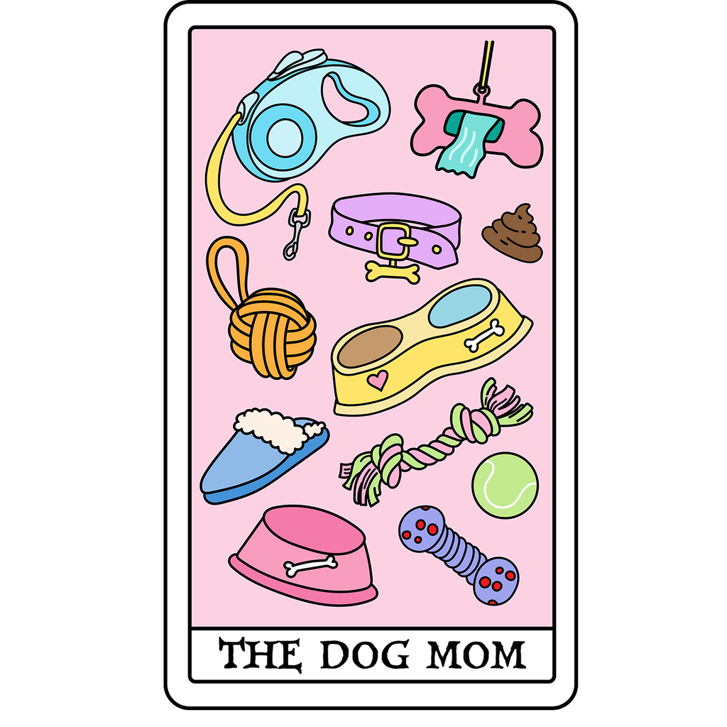 Dog Mom Tarot Glass Cup, Mug & Tumbler with Lid and Straw
