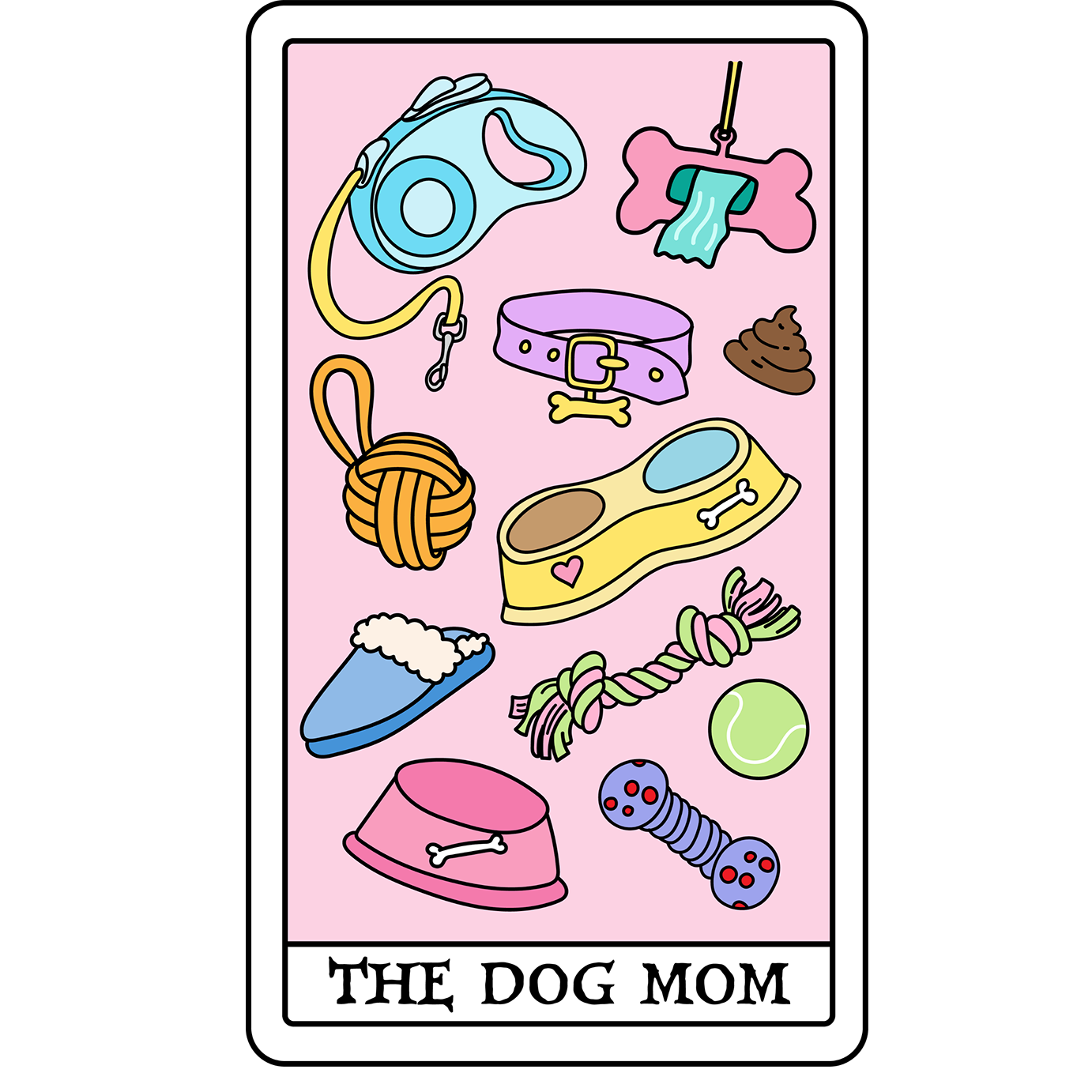 Dog Mom Tarot Glass Cup, Mug & Tumbler with Lid and Straw