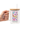 Dog Mom Tarot Glass Cup, Mug & Tumbler with Lid and Straw