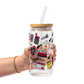 Thriller True Crime Glass Cup, Mug & Tumbler with Lid and Straw