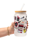 Thriller True Crime Glass Cup, Mug & Tumbler with Lid and Straw