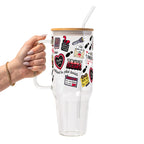 Thriller True Crime Glass Cup, Mug & Tumbler with Lid and Straw