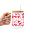 Valentine's Day Sweets Glass Cup, Mug & Tumbler with Lid and Straw