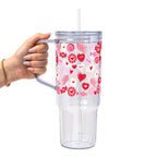 Valentine's Day Sweets Glass Cup, Mug & Tumbler with Lid and Straw