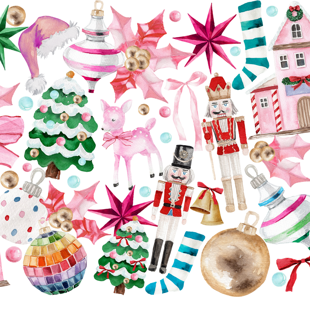 Whimsical Christmas Glass Cup, Mug & Tumbler with Lid and Straw
