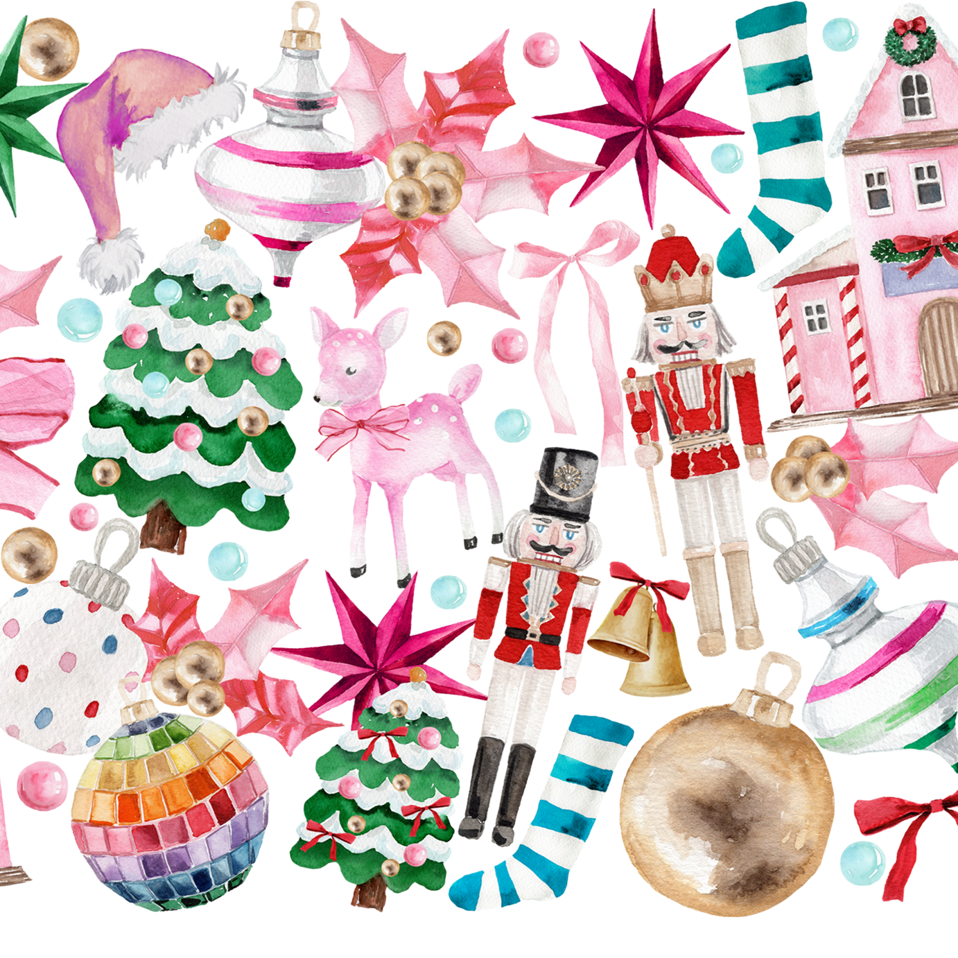 Whimsical Christmas Glass Cup, Mug & Tumbler with Lid and Straw
