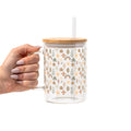 Neutral Wildflowers Glass Cup, Mug & Tumbler with Lid and Straw