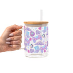 Y2K Gamer Glass Cup, Mug & Tumbler with Lid and Straw