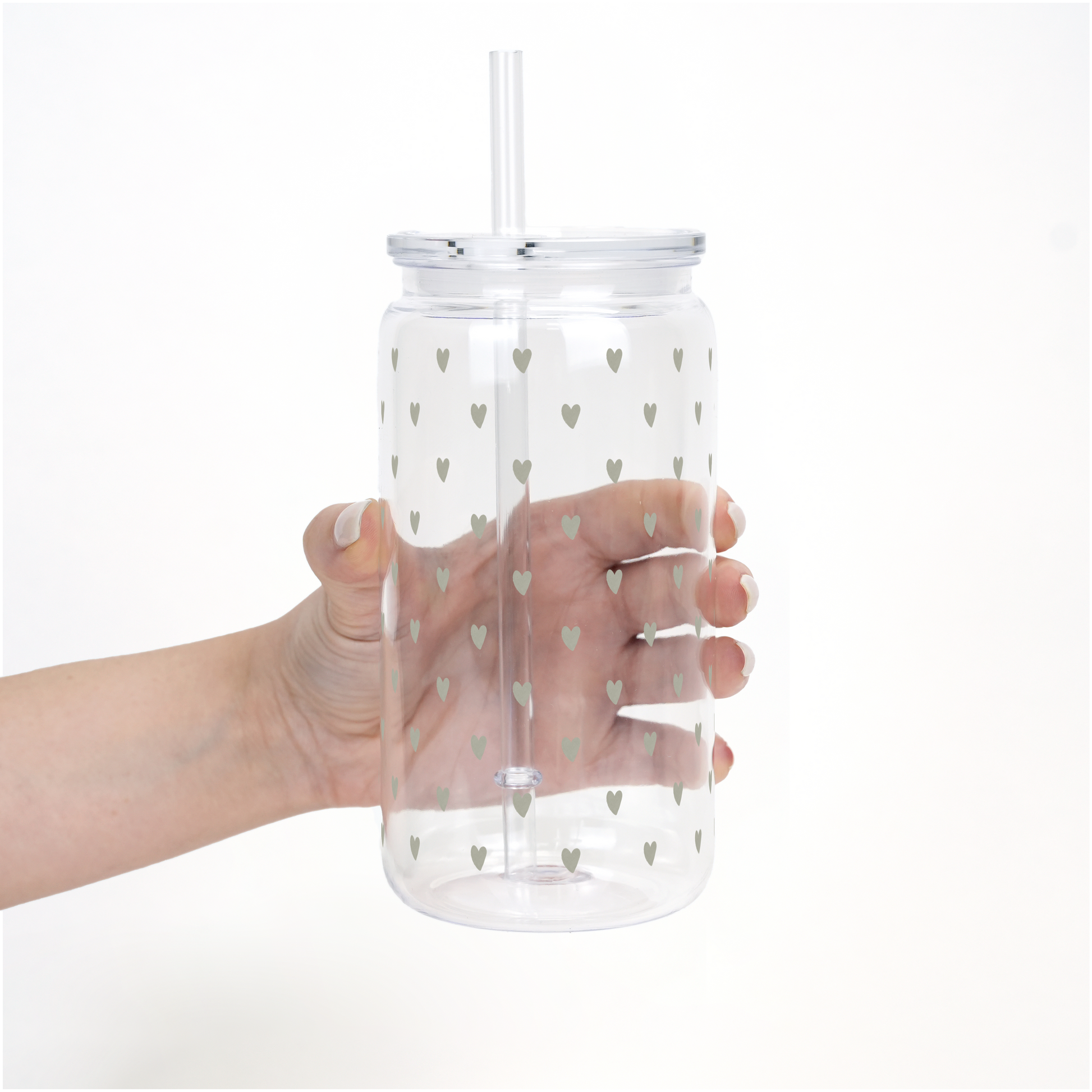 Sage Mini Hearts Cup With Lid and Straw from Sip Sip Hooray – Tumblers